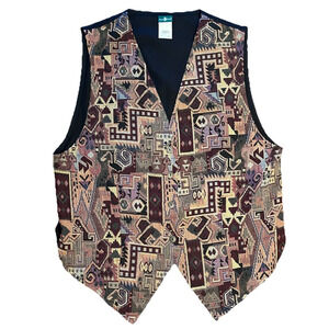 Vintage Hunt Club Tapestry Vest Men’s Large Aztec Southwestern Cowboy USA Made